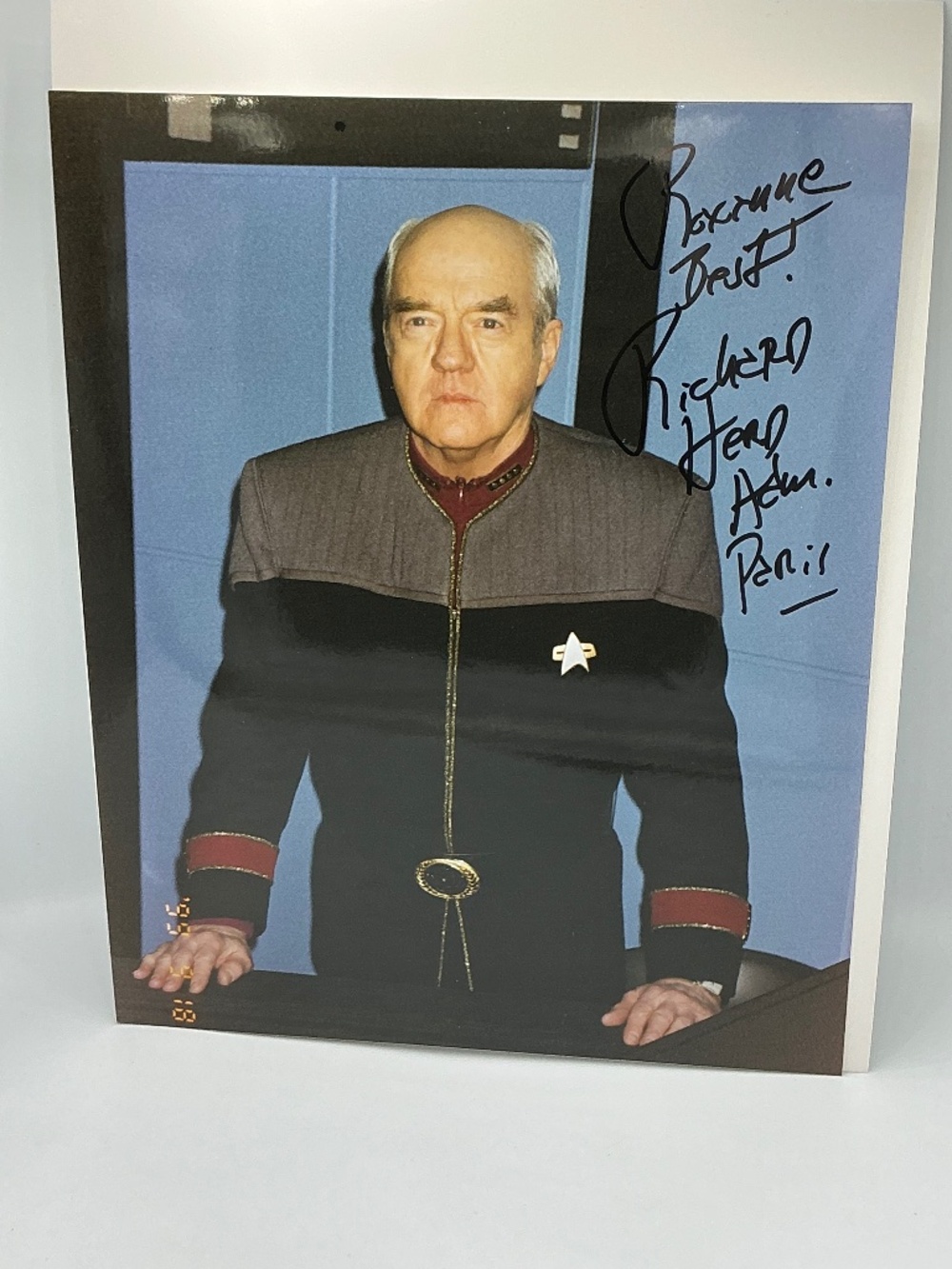 Star Trek Voyager Autographed Photo Richard Herd Signed Adm Owen Paris 8x10